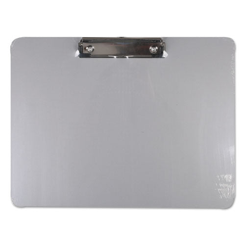 Plastic Brushed Aluminum Clipboard, Portrait Orientation, 0.5" Clip Capacity, Holds 8.5 X 11 Sheets, Silver
