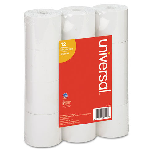 Impact And Inkjet Printing Bond Paper Rolls, 0.5" Core, 3" X 165 Ft, White, 50/carton