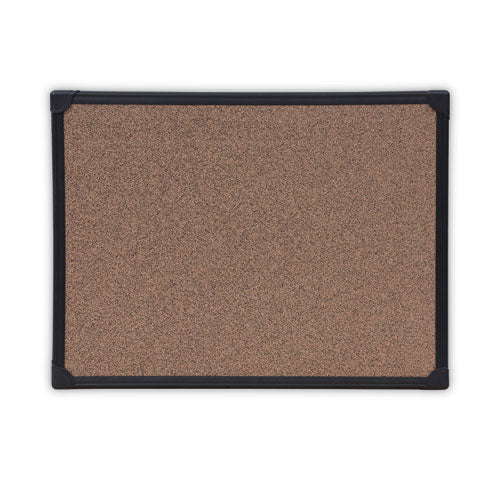 Tech Cork Board, 24 X 18, Cork Surface, Black Aluminum Frame