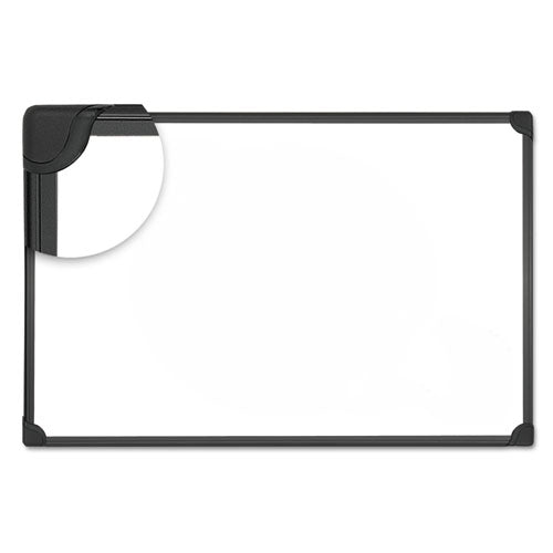 Design Series Deluxe Magnetic Steel Dry Erase Marker Board, 36 X 24, White Surface, Black Aluminum/plastic Frame
