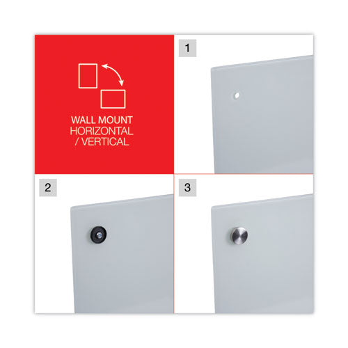 Frameless Glass Marker Board, 36 X 24, White Surface