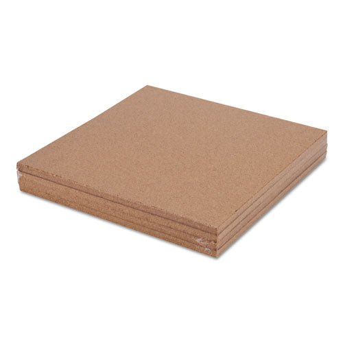 Cork Tile Panels, 12 X 12, Brown Surface, 4/pack