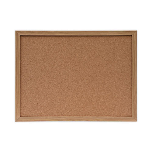 Cork Board With Oak Style Frame, 24 X 18, Natural Surface