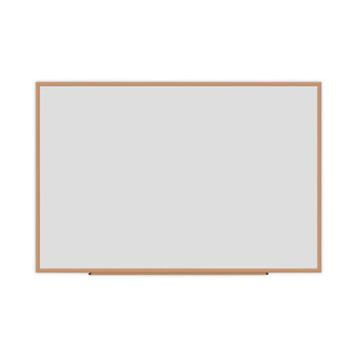 Deluxe Melamine Dry Erase Board, 72 X 48, Melamine White Surface, Oak Fiberboard Frame