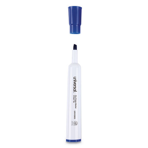 Dry Erase Marker, Broad Chisel Tip, Blue, Dozen