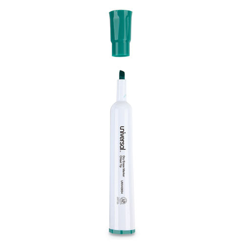 Dry Erase Marker, Broad Chisel Tip, Green, Dozen