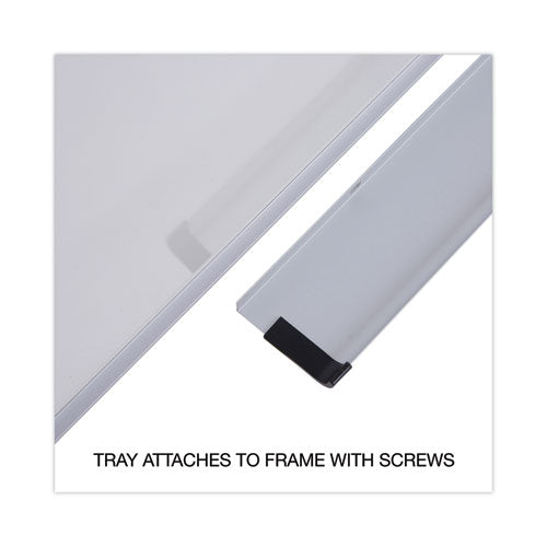 Modern Melamine Dry Erase Board With Aluminum Frame, 48 X 36, White Surface