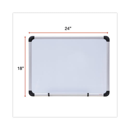 Magnetic Steel Dry Erase Marker Board, 24 X 18, White Surface, Aluminum/plastic Frame