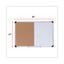 Cork/dry Erase Board, Melamine, 36 X 24, Black/gray, Aluminum/plastic Frame
