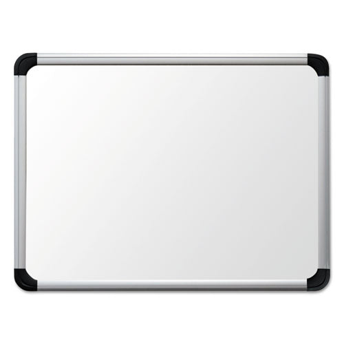 Deluxe Porcelain Magnetic Dry Erase Board, 48 X 36, White Surface, Silver/black Aluminum Frame