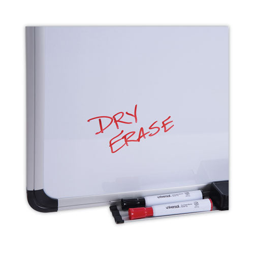 Deluxe Porcelain Magnetic Dry Erase Board, 72 X 48, White Surface, Silver/black Aluminum Frame