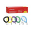 Wrist Coil Plus Key Ring, Plastic, Assorted Colors, 6/pack
