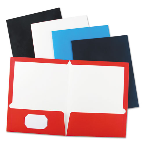 Laminated Two-pocket Folder, Cardboard Paper, 100-sheet Capacity, 11 X 8.5, Red, 25/box