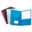 Two-pocket Portfolio, Embossed Leather Grain Paper, 11 X 8.5, Light Blue, 25/box