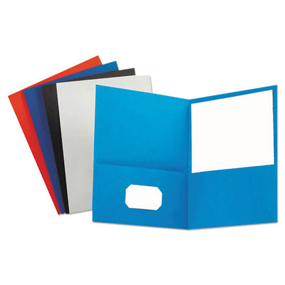 Two-pocket Portfolio, Embossed Leather Grain Paper, 11 X 8.5, Assorted Colors, 25/box