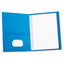 Two-pocket Portfolios With Tang Fasteners, 0.5" Capacity, 11 X 8.5, Light Blue, 25/box