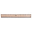 Flat Wood Ruler W/double Metal Edge, Standard, 12" Long, Clear Lacquer Finish