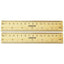 Flat Wood Ruler, Standard/metric, 6" Long