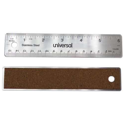 Stainless Steel Ruler, Standard/metric, 6" Long
