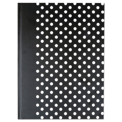 Casebound Hardcover Notebook, 1 Subject, Wide/legal Rule, Black/white Cover, 10.25 X 7.63, 150 Sheets