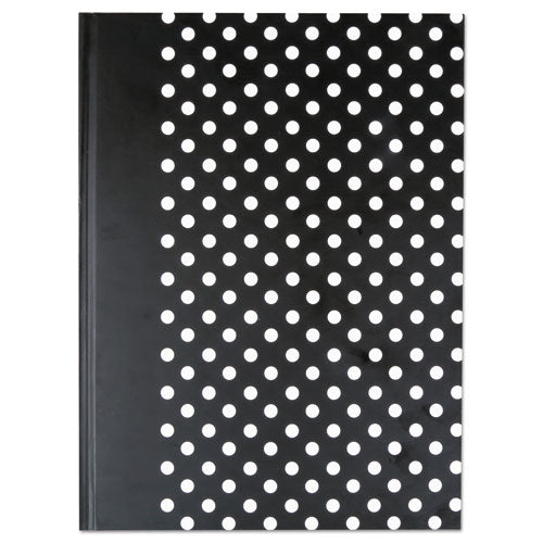 Casebound Hardcover Notebook, 1 Subject, Wide/legal Rule, Black/white Cover, 10.25 X 7.63, 150 Sheets