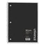 Wirebound Notebook, 1 Subject, Medium/college Rule, Black Cover, 10.5 X 8, 70 Sheets