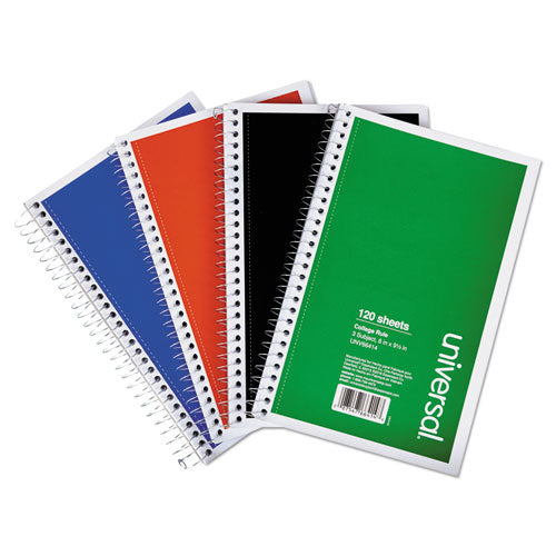 Wirebound Notebook, 1 Subject, Wide/legal Rule, Black Cover, 10.5 X 8, 70 Sheets