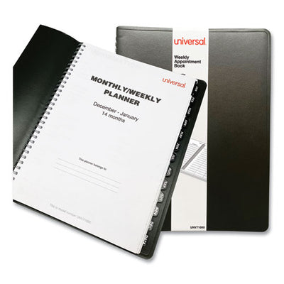 Weekly Planner, 11 X 8, Black Cover, 14-month, Dec 2022 Through Jan 2024