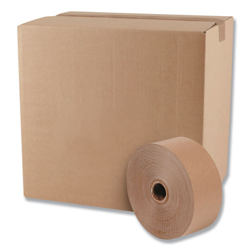 Glass-fiber Reinforced Gummed Kraft Sealing Tape, 3" Core, 3" X 375 Ft, Brown, 8/carton