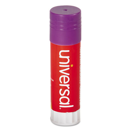 Glue Stick, 1.3 Oz, Applies Purple, Dries Clear, 12/pack