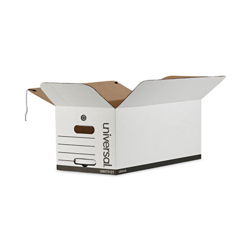 Deluxe Quick Set-up String-and-button Boxes, Letter Files, White, 12/carton