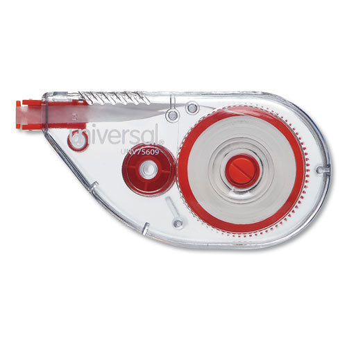 Side-application Correction Tape, Non-refillable, Transparent Gray/red Applicator,  0.2" X 393", 10/pack