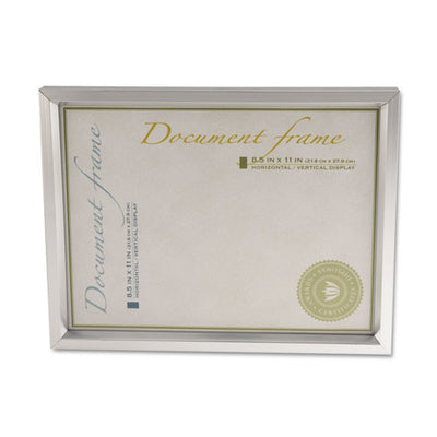 Plastic Document Frame, For 8.5 X 11, Easel Back, Metallic Silver