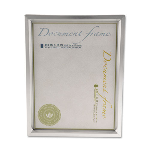 Plastic Document Frame, For 8.5 X 11, Easel Back, Metallic Silver
