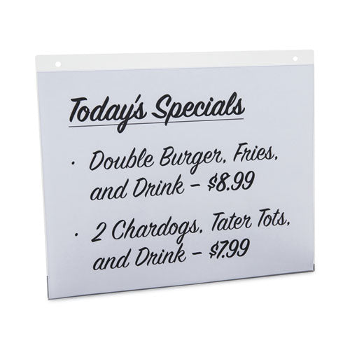 Wall Mount Sign Holder, 11 X 8.5, Horizontal, Clear, 2/pack