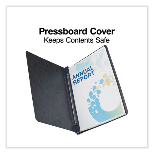 Pressboard Report Cover, Two-piece Prong Fastener, 3" Capacity, 8.5 X 11, Black/black