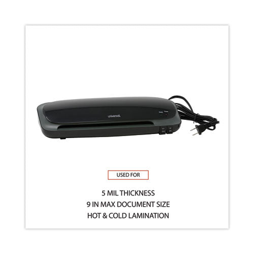 Deluxe Desktop Laminator, Two Rollers, 9" Max Document Width, 5 Mil Max Document Thickness