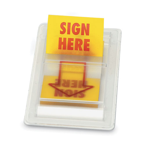 Arrow Page Flags, "sign Here", Yellow/red, 50 Flags/dispenser, 2 Dispensers/pack