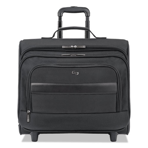 Classic Rolling Overnighter Case, Fits Devices Up To 15.6", Ballistic Polyester, 16.14 X 6.69 X 13.78, Black