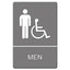 Ada Sign, Employees Must Wash Hands... Tactile Symbol/braille, 6 X 9, Gray