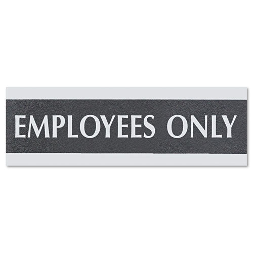 Century Series Office Sign, No Smoking, 9 X 3, Black/silver