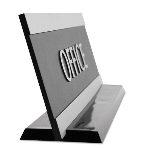 Century Series Office Sign, Employees Only, 9 X 3, Black/silver