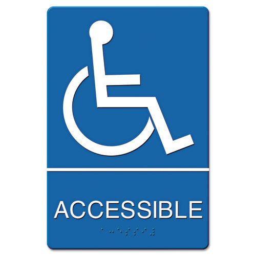 Ada Sign, Women Restroom Wheelchair Accessible Symbol, Molded Plastic, 6 X 9