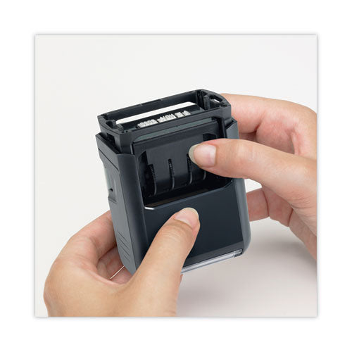 Printy Economy 5-in-1 Date Stamp, Self-inking, 1.63" X 1", Blue/red