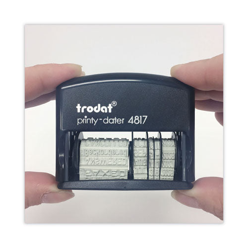 Printy Economy 12-message Date Stamp, Self-inking, 2" X 0.38", Black