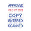 Printy Economy Micro 5-in-1 Date Stamp, Self-inking, 1" X 0.75", Blue/red
