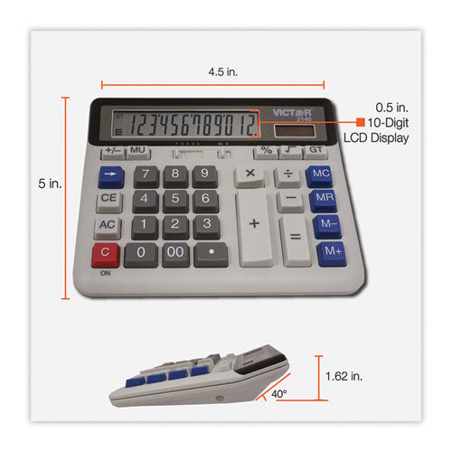 2140 Desktop Business Calculator, 12-digit Lcd