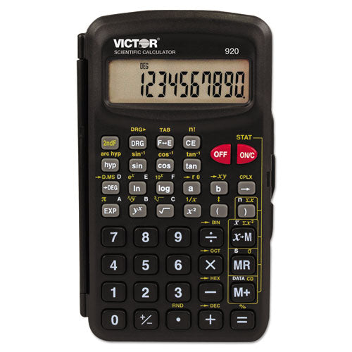 920 Compact Scientific Calculator With Hinged Case, 10-digit Lcd