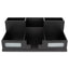 Midnight Black Desk Organizer With Smartphone Holder, 6 Compartments, Wood, 10.5 X 5.5 X 4