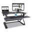 High Rise Height Adjustable Standing Desk With Keyboard Tray, 31" X 31.25" X 5.25" To 20", Gray/black